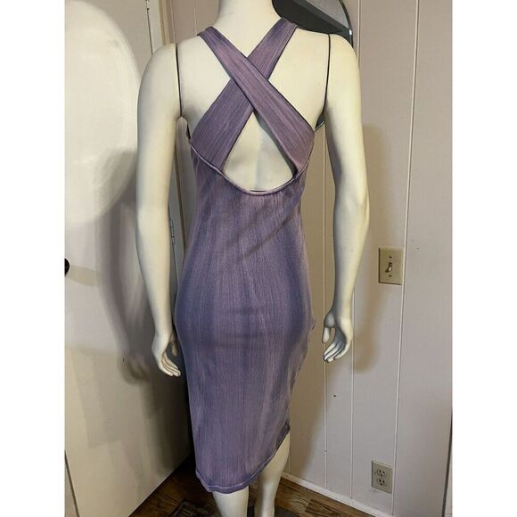 Young Fabulous & Broke Small Robbie Midi Dress Acid Dyed Lavender Purple Ribbed - Picture 4 of 7